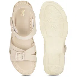 bata comfit Womens Chandra Sandal Sandals, Beige, 7, (5618520) image 4
