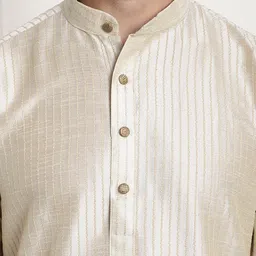 sojanya (Since 1958 Men's Silk Blend Kurta and Pyjama with Nehru Jacket image 5