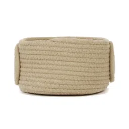 generic Juteify Multi-Purpose Cute Jute Basket for storage,for Bathroom Living Room & Kitchen Organiser Box Vanity Box First Aid Box (Beige) image 4