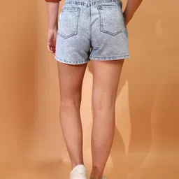 tales & stories young Tales & Stories Solid Denim Shorts for Women-Y117711-Y1 image 4