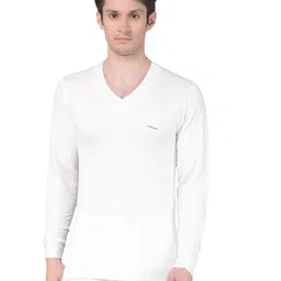 dollar Ultra Mens Thermal V Neck Full Sleeve Top Off White image 1