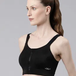 enamor Women's Sports Bra - Padded, Non-Wired, Full Coverage, Front Open, Super Grip for Bounce Control image 4