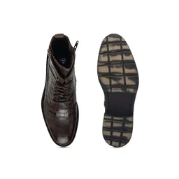 teakwood leathers Teakwood Men Genuine Leather Mid top Boots(WOOD) (Brown, 9) image 2