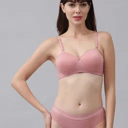 csu Women's Cotton Half Padded Non Wired Bra and Panty Set (Pack of 3) image 2