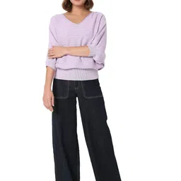 vero moda Women's Cotton V-Neck Pullover image 4