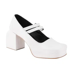 selfiee Women's Square Toe Double Strap Block Heels Bellies Comfortable Heel Pumps Shoes For Office, Party and Formal Occasions image 5