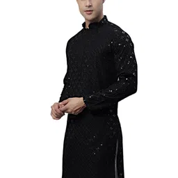 jompers Men's Chikankari Embroidered and Sequence Kurtas Only image 1