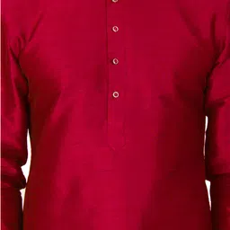 vastramay Mens Silk Blend Kurta And Dhoti Set - Classic Ethnic Attire| Curved Shape Pathani Style Men's Mid Length Full Sleeves Mandarin Collar Kurta With Cowl Style Patiala Dhoti Pant Set image 3