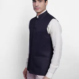 wintage Men's Poly Blend Formal and Evening Nehru Jacket Vest Waistcoat image 2