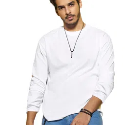 bewakoof Men's 100% Cotton Solid Regular Fit Round Neck T-Shirt image 1