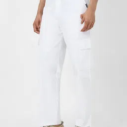 urbano fashion Men's Loose Baggy Fit Solid Cargo Chino Pant with 6 Pockets Non-Stretchable image 3