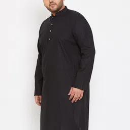 vastramay Men's Cotton Blend Solid Regular Kurta image 3