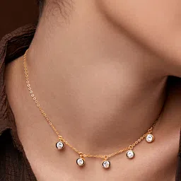 minutiae Stylish Dangling Round Constillation Nakshatra Diamond Necklace For Women With Extendable Chain image 2