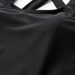 aarika Womens Sports Wear Black Colour Solid Nylon Padded Swim Dress image 2