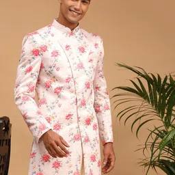 vastramay Men's Multicolor Base Pink - Sherwani Only Top image 2