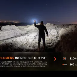 Fenix E35R EDC Flashlight, 3100 Lumens USB-C Rechargeable High Lumen Performance Flashlight with LumenTac Organizer image 5