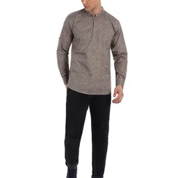 majestic man Cotton Printed Designer Short Kurta for Men image 4