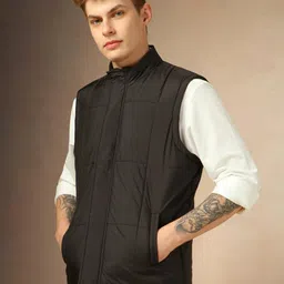 dennis lingo Men Regular Fit Polyester Sleeveless Solid Jackets image 3