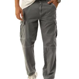 bene kleed Men Solid Relaxed Fit Contrast Threads Cargo Trousers image 1
