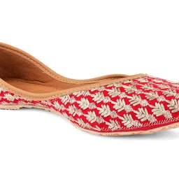 desi colour Women's Punjabi Leather Juti Mojari Ruby by DC image 5