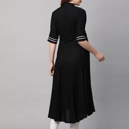 momtobe Women's Rayon Regular Fit Knee Length Maternity Kurti/Feeding Kurti/Pregnancy Kurta/A-Line Ethnic Kurti with Zippers for Nursing Pre and Post Pregnancy - Solid image 4