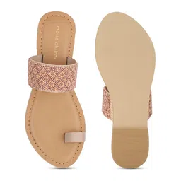 marie claire VERA TR Pink Festive Slipon Ring toe Toe Ring Thong Slipper Flat & Low HH 0-25 MM For Women image 4