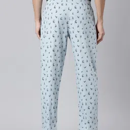 joven Men's Lightblue Scorpio Printed Casual Regular Fit Cotton Pyjama image 2
