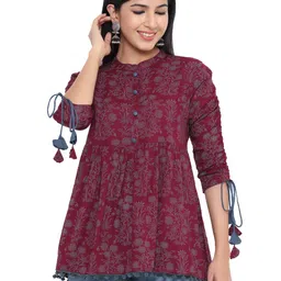 kbz Women's Rayon Floral Print Regular Wear Top image 1