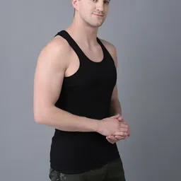 dollar bigboss Men's Solid Regular Fit Vest image 2