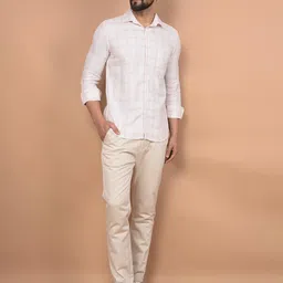 crimsoune club Men's Pink Checked 100% Cotton Shirt image 5