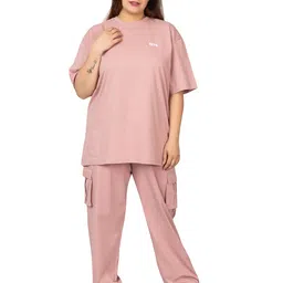 Kepa Plus Size Summer Co Ord Set for Women | Top and Lower Set with Stretchable Waistband | Stylish Airport Outfit for Women | Western Track Suit Co-Ord Set for Casual Wear image 1