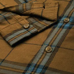 the indian garage co Men Regular Fit Checkered Full Sleeves Cutaway Collar Casual Shirt image 3