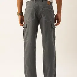 bene kleed Men Solid Relaxed Fit Contrast Threads Cargo Trousers image 3
