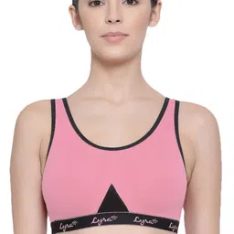 lyra Women's Non-Padded Sports BRA-531 Sports Bra 531_2PC_Grey & BABYPINK_XL image 2