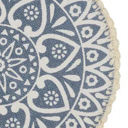 SARAL HOME EASY LIVING Jute & Cotton Crochet Antiskid Printed Round Table Mat Placemats for Bed-Side Table,Center Table,Dining Table,Shelves Home Decor,Set of 4 pc(Grey,38x38cm) image 5