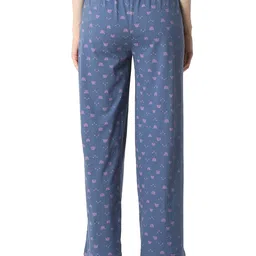 smarty pants women's soft cotton blue color teddy print lounge wear pajama. image 4