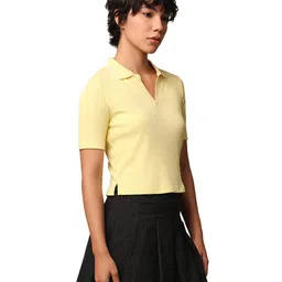ONLY Women's Solid Regular Fit T-Shirt image 5