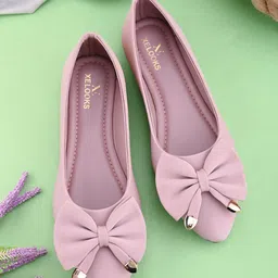 xe looks Flats with Gold-Tipped Bow – Elegant, Trendy, and Perfect for Any Occasion for Girls & Women image 2