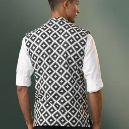 vastramay Men's Cotton Nehru Jacket I Kantha Work Jacket Regular Nehru Jacket I Fastive Party Wedding Neharu Jackets image 4