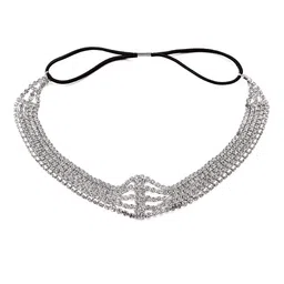 yellow chimes Head Chain For Women Vintage Crystal Studded Multilayered Headpeice Flapper Forehead Chain For Women and Girls image 4