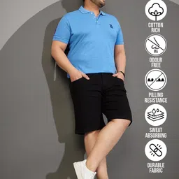 bigbanana Plus Size Men's Regular Fit Solid Shorts image 2