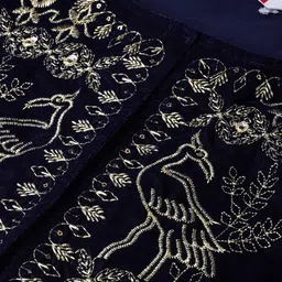 juniper Women's Velvet Flared Lehenga Choli Dupatta Set image 4