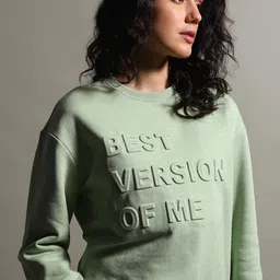 vero moda Women's Cotton Blend Round Neck Sweatshirt image 2