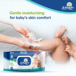 Wowper Baby Gentle 97% Pure Water Soft Moisturizing Wet Wipes With Lid | Aloe Vera Extracts| Paraben & Sulphate Free | 72 pcs | pack of 2 | 144 pcs image 2