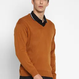 alan jones clothing Men's Acrylic V-Neck Sweater image 2