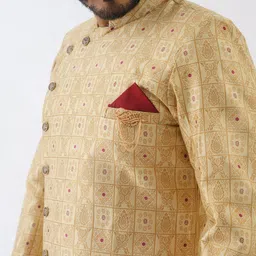 amzira Mens Ethnic Wear Jeaquard Indo Western Set image 5