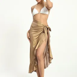 beau design Women's Stylish Wrap Skirt Sarong Lurex Trendy Sarongs For Beachwear And Beach Party image 2