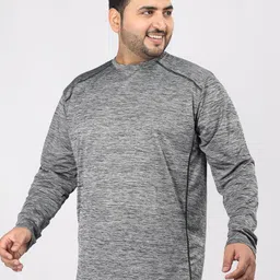 CHKOKKO Men Regular Fit Plus Size Full Sleeve Round Neck Dry Fit Sports T-Shirt image 4