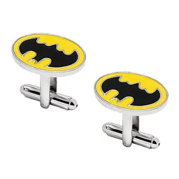 shining jewel - by shivansh Shining Jewel Elegant Fancy and Designer Silver Plated Superhero Collection Dark Knight Design Cufflinks For Men (SJ_7181) image 3