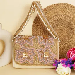 fabbhue Women's Multicolor Hand Embroidery Box Clutch Purse Bag with detachable Sling (Box114) image 2